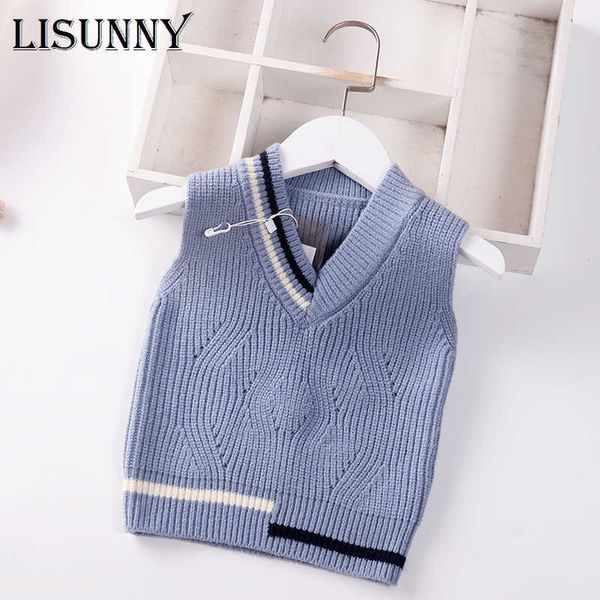 sweater tand for boy spring autumn kids sweater vest 2021 v neck knit fall british style toddler vest knitwear clothes 0-5y y1024, Blue
sweater tand for boy spring autumn kids sweater vest 2021 v neck knit fall british style toddler vest knitwear clothes 0-5y y1024, Blue