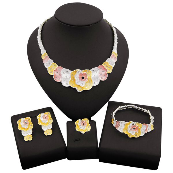 yulaili elegant flower shape crystal necklace stud earrings bracelet ring for women party wedding dubai gold jewelry sets, Black
yulaili elegant flower shape crystal necklace stud earrings bracelet ring for women party wedding dubai gold jewelry sets, Black