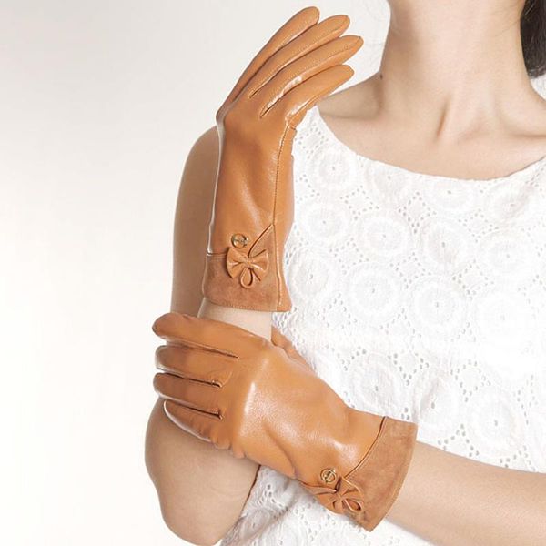 five fingers gloves winter genuine leather women fashion bow sheepskin driving s2607, Blue;gray
five fingers gloves winter genuine leather women fashion bow sheepskin driving s2607, Blue;gray