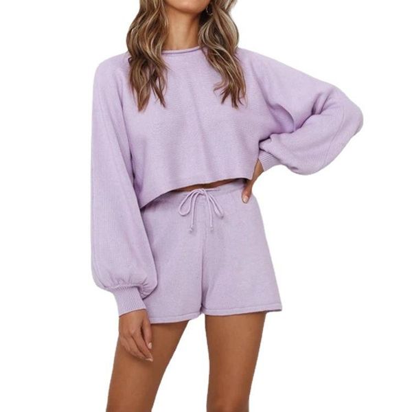 women's tracksuits oversized two pieces sets solid o-neck long lantern sleeves loose sweatshirt drawstring shorts autumn spring 2021, Gray
women's tracksuits oversized two pieces sets solid o-neck long lantern sleeves loose sweatshirt drawstring shorts autumn spring 2021, Gray