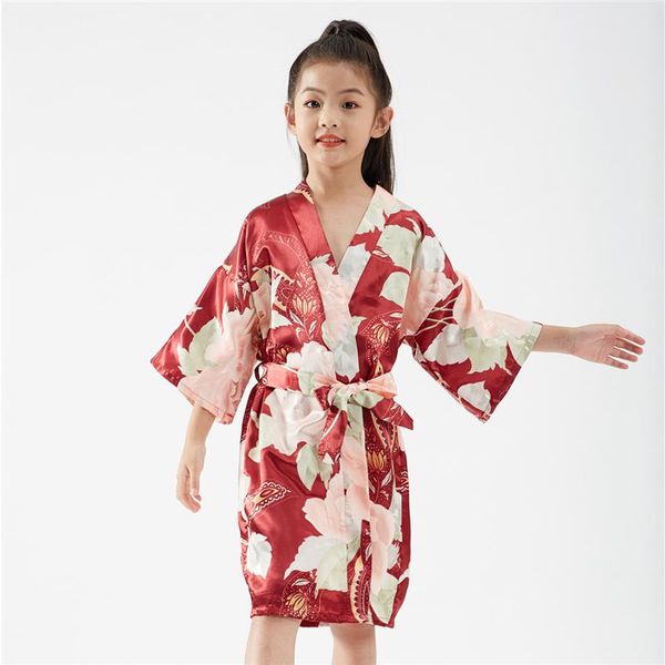 ethnic clothing kawaii kimono pajamas for kids japanese style classic floral printing v-neck bow lacing satin long cardigan robe soft yukata, Red
ethnic clothing kawaii kimono pajamas for kids japanese style classic floral printing v-neck bow lacing satin long cardigan robe soft yukata, Red