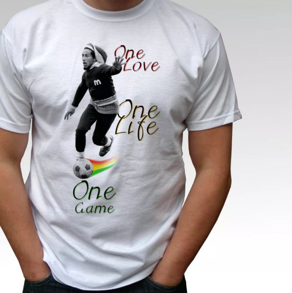 Bob Marley football white t shirt soccer rasta reggae top - mens and kids sizes, White;black
Bob Marley football white t shirt soccer rasta reggae top - mens and kids sizes, White;black