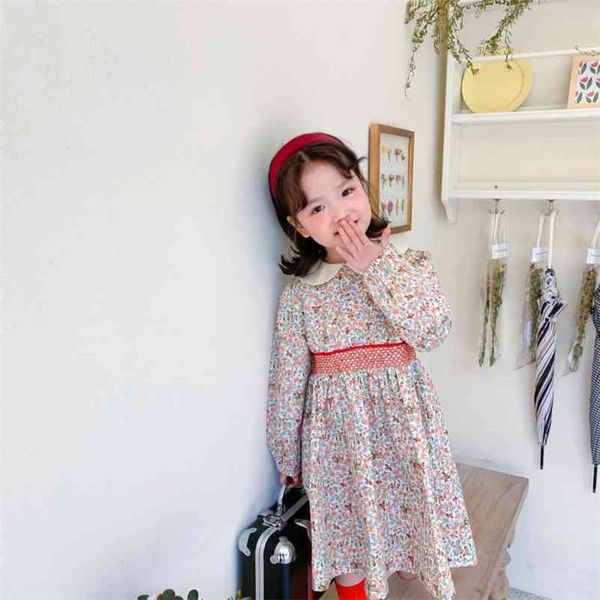 korean style spring cute girls high waist floral dress doll collar casual cotton soft all-match dresses 210508, Red;yellow
korean style spring cute girls high waist floral dress doll collar casual cotton soft all-match dresses 210508, Red;yellow