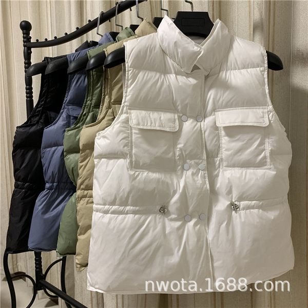 down women's short autumn winter 2021 waist closing stand collar bread et vt white duck down camisole women, Black;white
down women's short autumn winter 2021 waist closing stand collar bread et vt white duck down camisole women, Black;white