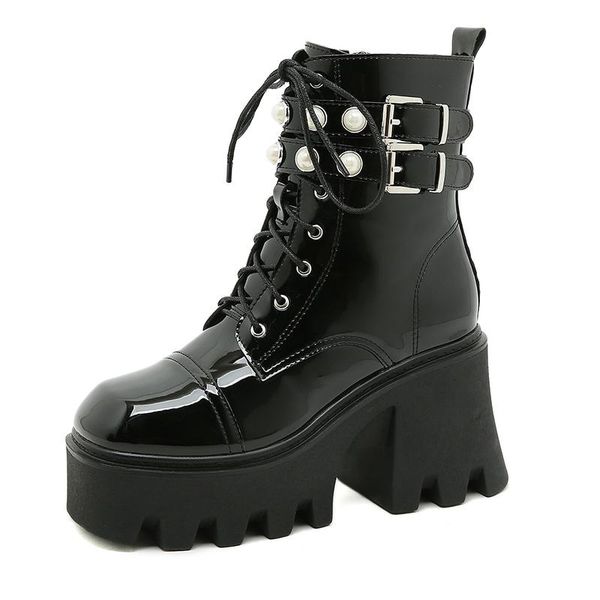 boots europe ladys 9.5cm platform chunky punk patent leather womens gothic modern shoes ankle nightclub lace up zipper peal, Black
boots europe ladys 9.5cm platform chunky punk patent leather womens gothic modern shoes ankle nightclub lace up zipper peal, Black