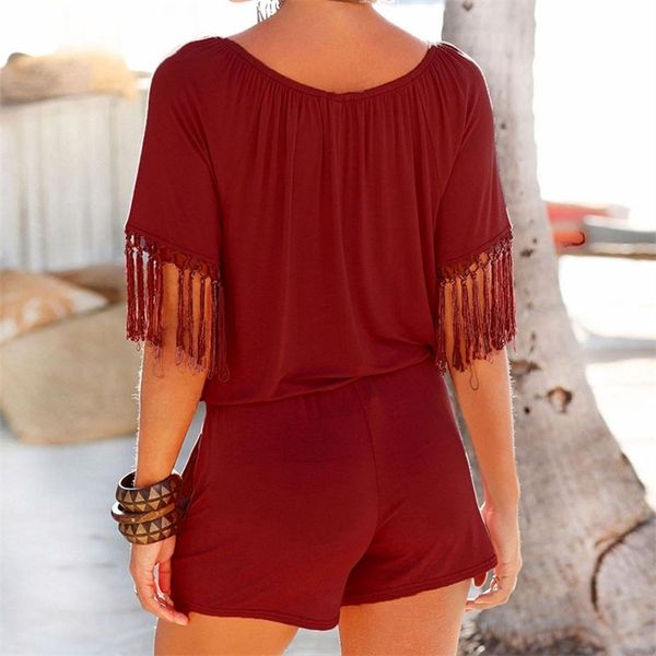 casual women summer playsuits slash neck tassel beach jumpsuits shorts overalls boho girls pockets rompers xxl gv923, Black;white
casual women summer playsuits slash neck tassel beach jumpsuits shorts overalls boho girls pockets rompers xxl gv923, Black;white