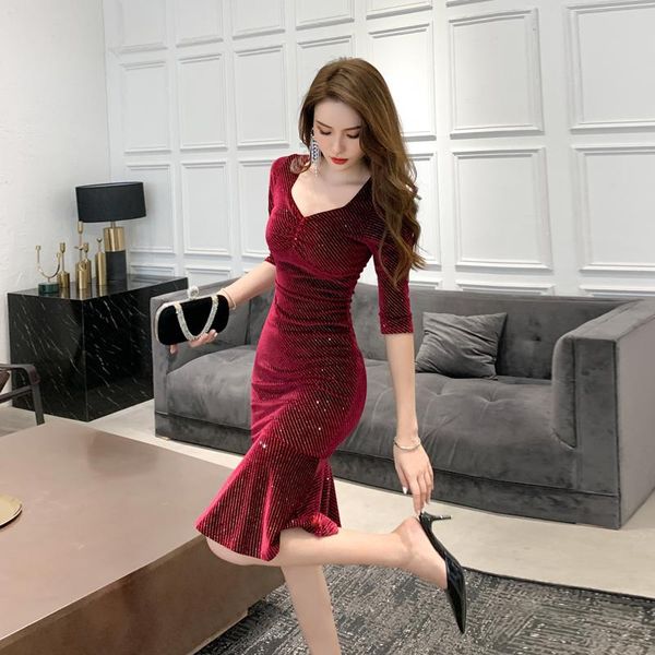 casual dresses hip wrap autumn for women dress 2021 bright drill v-neck fishtail women's clothing winter woman fashion party red, Black;gray
casual dresses hip wrap autumn for women dress 2021 bright drill v-neck fishtail women's clothing winter woman fashion party red, Black;gray