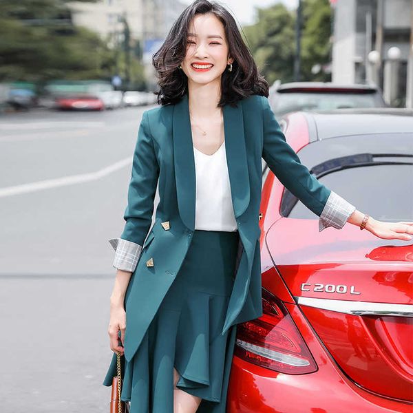 professional women's office pants skirt two-piece suit autumn and winter slim fit jacket waist 210527, White
professional women's office pants skirt two-piece suit autumn and winter slim fit jacket waist 210527, White