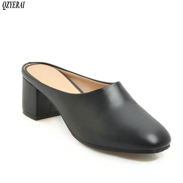 slippers arrival in spring summer women's 5cm medium heel baotou shoes large size 34-48, Black
slippers arrival in spring summer women's 5cm medium heel baotou shoes large size 34-48, Black