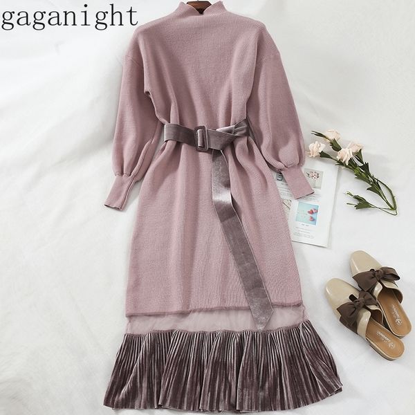 gaganight women autumn winter dress long sleeves turtleneck knitted maxi dresses office ladies korean patchwork slim sashes 210319, Black;gray
gaganight women autumn winter dress long sleeves turtleneck knitted maxi dresses office ladies korean patchwork slim sashes 210319, Black;gray