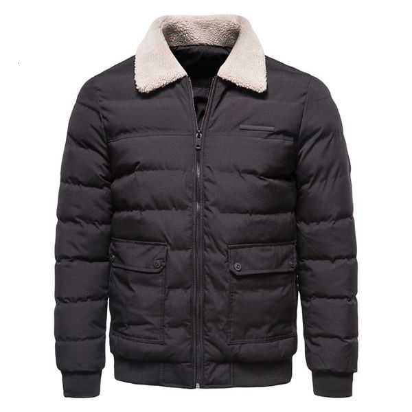 downs men's cotton winter warm jacket and fur collar casual thick coat, Black
downs men's cotton winter warm jacket and fur collar casual thick coat, Black