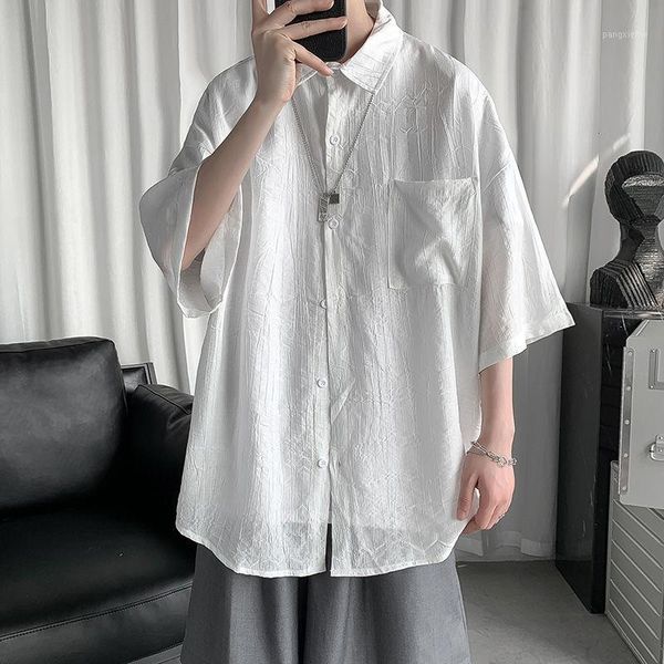 shirt 2021 summer clean casual loose trend short sleeve solid color tidal current streetwear arrivals men and women men's shirts, White;black
shirt 2021 summer clean casual loose trend short sleeve solid color tidal current streetwear arrivals men and women men's shirts, White;black