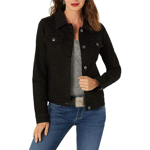 women's jackets pocket denim jacket button long sleeve autumn for women slim turn-down collar casual jeans coat, Black;brown
women's jackets pocket denim jacket button long sleeve autumn for women slim turn-down collar casual jeans coat, Black;brown