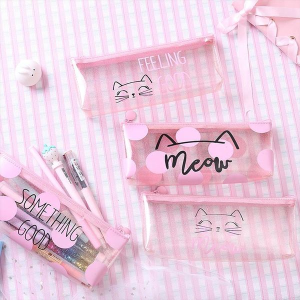 makeup organizer bag toiletry bathing storage women waterproof transparent cute pink cat pvc travel cosmetic pencil case
makeup organizer bag toiletry bathing storage women waterproof transparent cute pink cat pvc travel cosmetic pencil case
