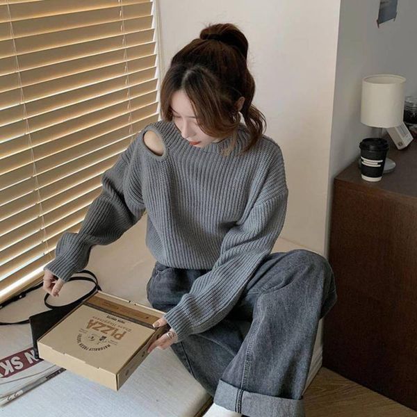 autumn winter short version wind off sweater long sleeve personalized fashion, White;black
autumn winter short version wind off sweater long sleeve personalized fashion, White;black