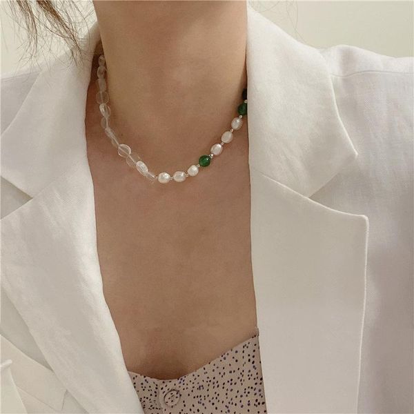 chains aomu korea vintage green white transparent imitated pearl beaded necklace smooth reflective long clavicle chain for women gifts, Silver
chains aomu korea vintage green white transparent imitated pearl beaded necklace smooth reflective long clavicle chain for women gifts, Silver