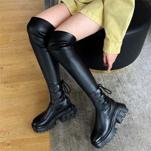boots leather thigh high-tube women's soft high-heeled shoes over-the-knee party long cross-lac, Black
boots leather thigh high-tube women's soft high-heeled shoes over-the-knee party long cross-lac, Black