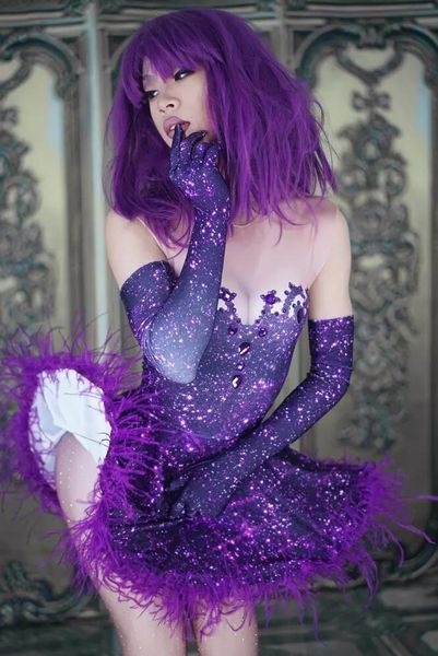 party decoration purple crystal feather mini dress women ballroom dance costume nightclub bar show stage wear performance rave clothes
party decoration purple crystal feather mini dress women ballroom dance costume nightclub bar show stage wear performance rave clothes