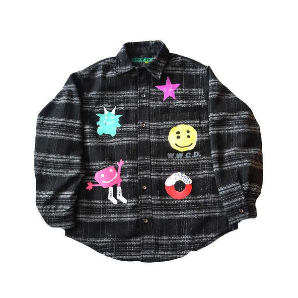 independent cpfm w.w.c.d. plaid shirt tweed jacket multi element smile earth three dimensional printingbaii, White;black
independent cpfm w.w.c.d. plaid shirt tweed jacket multi element smile earth three dimensional printingbaii, White;black