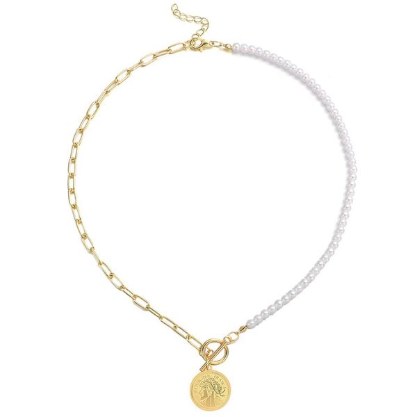 chains aensoa punk gold color link chain pearl necklace for women alloy metal portrait coin pendant fashion jewelry 2021, Silver
chains aensoa punk gold color link chain pearl necklace for women alloy metal portrait coin pendant fashion jewelry 2021, Silver