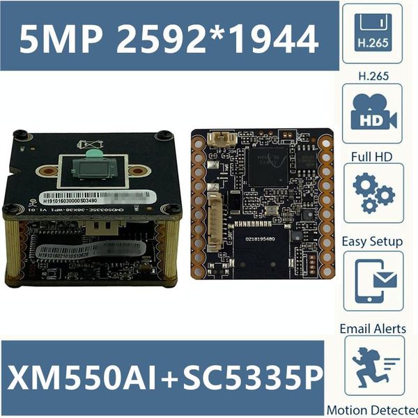 xm550ai+sc5335p 5mp 4mp ip camera module board double plate 2592*1944@15fps h.265 onvif cms xmeye p2p motion detection rtsp cameras
xm550ai+sc5335p 5mp 4mp ip camera module board double plate 2592*1944@15fps h.265 onvif cms xmeye p2p motion detection rtsp cameras
