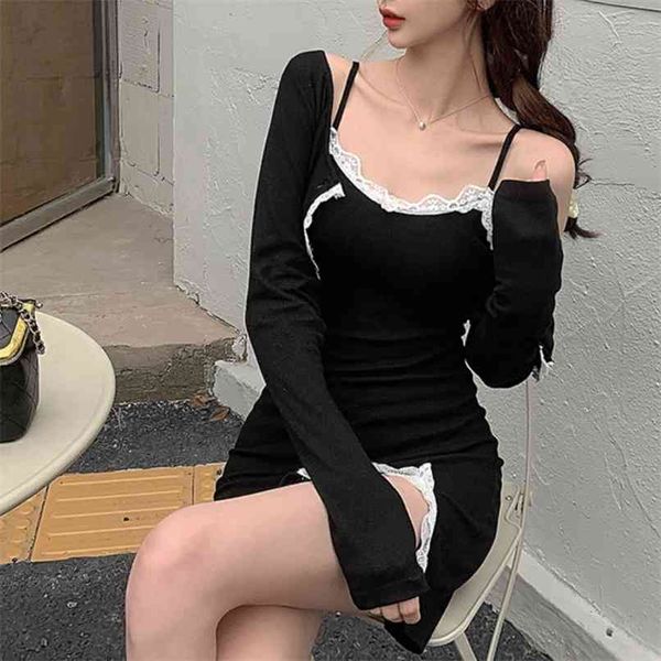 french non-mainstream lace dress women's gentle wind split bag hip sets summer style 210529, White
french non-mainstream lace dress women's gentle wind split bag hip sets summer style 210529, White