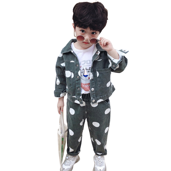 clothing sets clothes for girls dot denim costume jacket + jeans 2pcs kids casual style, White
clothing sets clothes for girls dot denim costume jacket + jeans 2pcs kids casual style, White