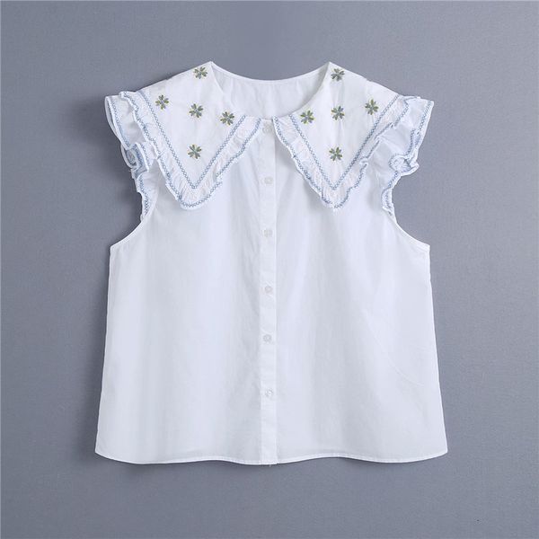 women's blouses & shirts spring summer fashion peter pan collar white loose blouse women embroidery sleeveless single breasted shi
women's blouses & shirts spring summer fashion peter pan collar white loose blouse women embroidery sleeveless single breasted shi