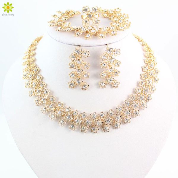 earrings & necklace jewelry sets for women gold color clear crystal party wedding bangle ring dress accessories costume, Silver
earrings & necklace jewelry sets for women gold color clear crystal party wedding bangle ring dress accessories costume, Silver