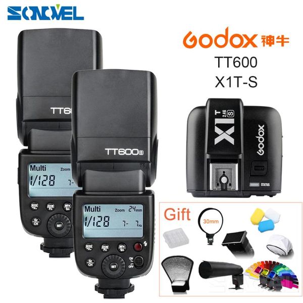 2x godox600s hss gn60 2.4g camera flash speedlite+x1t-s transmitter for a7 a7s a7r ii a6500 a6300 a6000 a6100 a58 a99 flashes