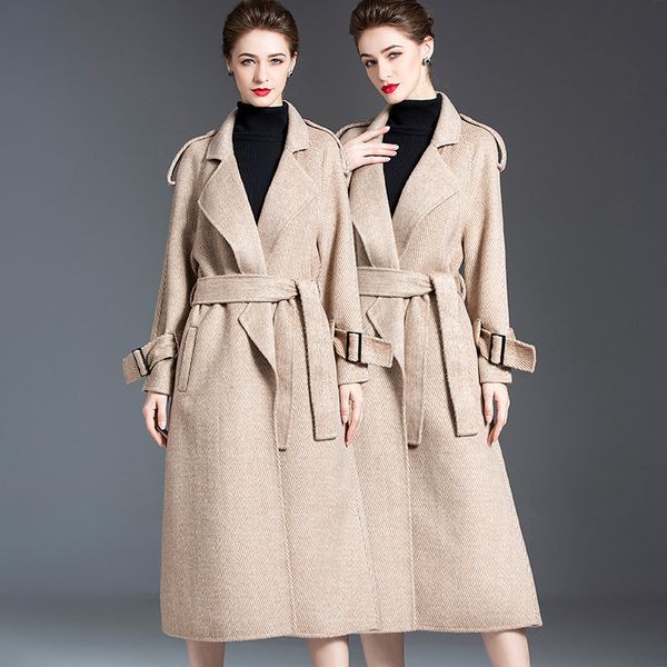 women's wool & blends 2021 autumn winter 90% coat over knee cashemre coats elegant korean women clothing windbreaker manteau femme hive, Black
women's wool & blends 2021 autumn winter 90% coat over knee cashemre coats elegant korean women clothing windbreaker manteau femme hive, Black