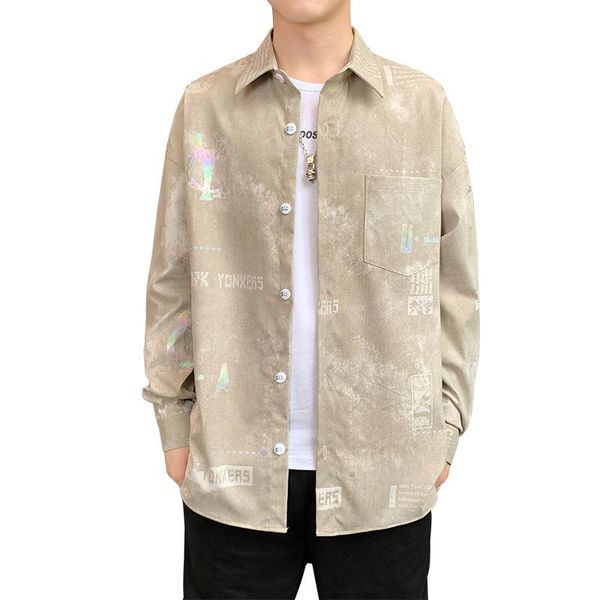 men's casual shirts spring autumn men fashion printed shirt 2021 white long sleeve designer male clothes, White;black
men's casual shirts spring autumn men fashion printed shirt 2021 white long sleeve designer male clothes, White;black