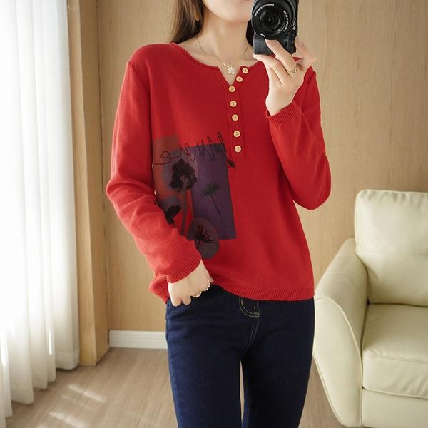 women's sweaters v-neck button knit pullover 21 spring and autumn style literary print casual sweater loose wild cotton bottoming top, White;black
women's sweaters v-neck button knit pullover 21 spring and autumn style literary print casual sweater loose wild cotton bottoming top, White;black