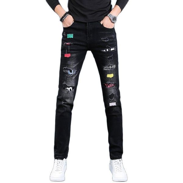 mens solid color jeans 2021 fashion slim pencil pants casual hole ripped design streetwear men's, Blue
mens solid color jeans 2021 fashion slim pencil pants casual hole ripped design streetwear men's, Blue