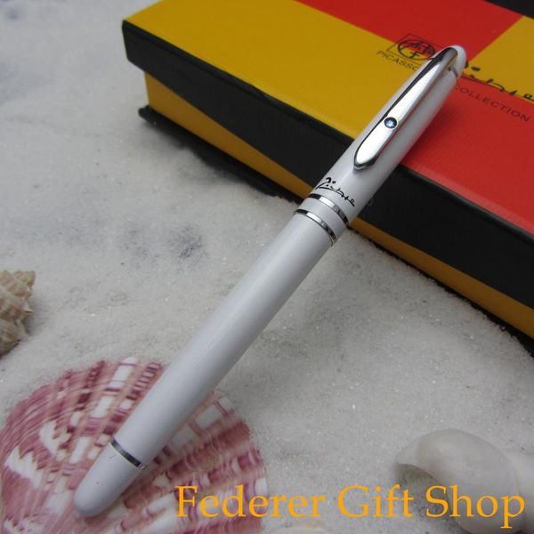 picasso g608 metal case ballpoint pen gloss white rollerball silver diamond clip 6 color optional pens, Blue;orange
picasso g608 metal case ballpoint pen gloss white rollerball silver diamond clip 6 color optional pens, Blue;orange