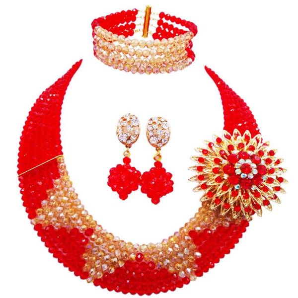 earrings & necklace red gold ab african beads jewelry set nigerian crystal wedding party bridal sets 6sj09, Silver
earrings & necklace red gold ab african beads jewelry set nigerian crystal wedding party bridal sets 6sj09, Silver