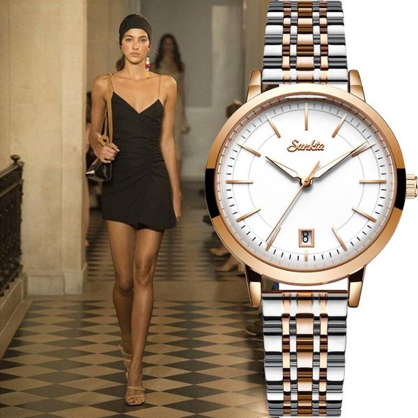 wristwatches sunkta rose gold watch women watches stainless steel ladies women's 2021 luxury fashion relogio feminino+bracelet, Slivery;brown
wristwatches sunkta rose gold watch women watches stainless steel ladies women's 2021 luxury fashion relogio feminino+bracelet, Slivery;brown