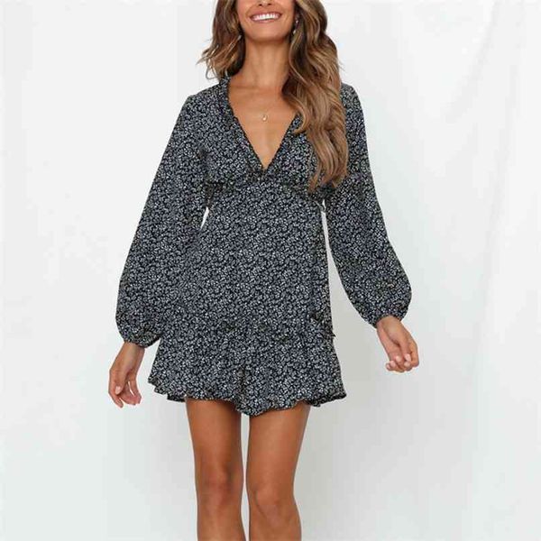 summer women's dress casual print v-neck long-sleeved ruffled vestidos 210430, Black;gray
summer women's dress casual print v-neck long-sleeved ruffled vestidos 210430, Black;gray
