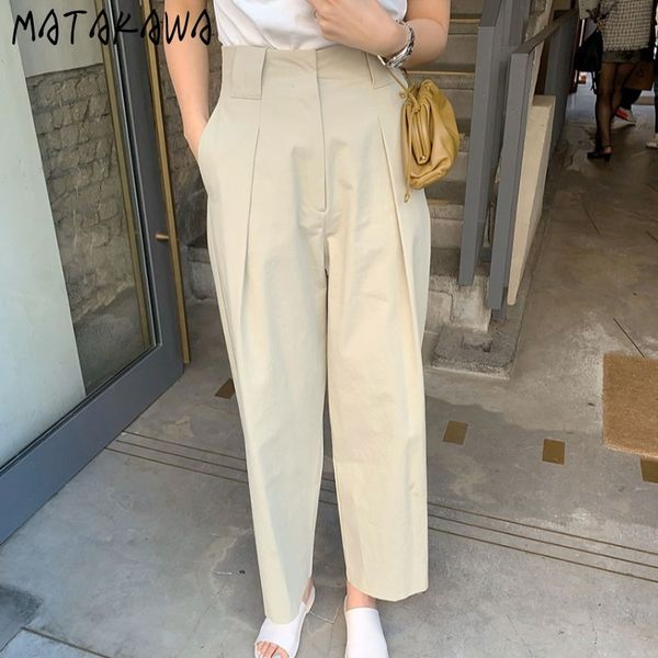 matakawa summer thin high waist suit harem wide leg pants loose tooling nine points straight trousers women 210513, Black;white
matakawa summer thin high waist suit harem wide leg pants loose tooling nine points straight trousers women 210513, Black;white