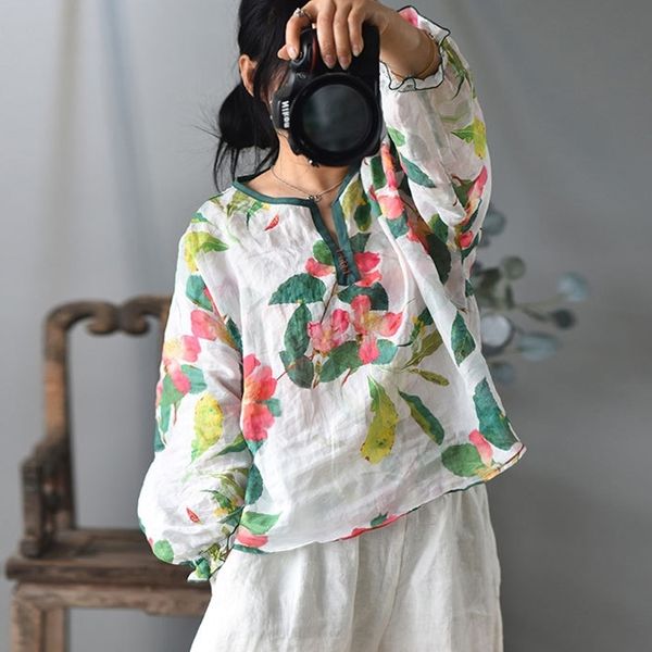 johnature women lantern sleeve ramie t-shirts vintage summer o-neck loose print floral women t-shirts 210521, White
johnature women lantern sleeve ramie t-shirts vintage summer o-neck loose print floral women t-shirts 210521, White