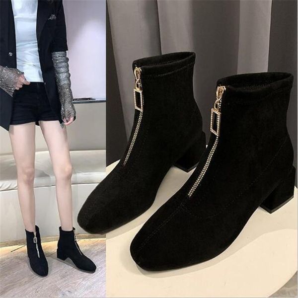 fashion women ankle boots thick heels shoes female est square toe ladies shoe brand boot woman zipper super high, Black
fashion women ankle boots thick heels shoes female est square toe ladies shoe brand boot woman zipper super high, Black