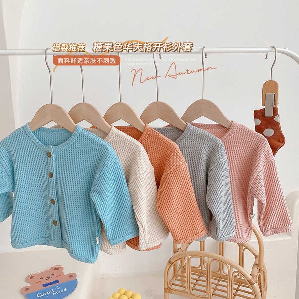 men's and women's baby cardigan spring and autumn clothes waffle knit bottoming shirt thin coat kids korean y1024, Blue
men's and women's baby cardigan spring and autumn clothes waffle knit bottoming shirt thin coat kids korean y1024, Blue