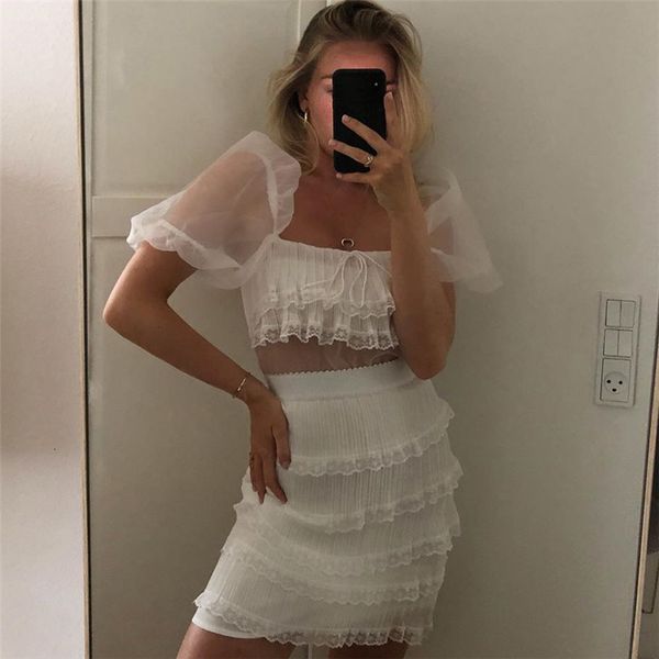 two piece dress arrival women short sleeve lace strap backless holiday ruffled mini 5xsl, White
two piece dress arrival women short sleeve lace strap backless holiday ruffled mini 5xsl, White