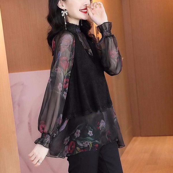 chiffon shirt women's 2021 spring and autumn loose casual floral long-sleeved fashion western style t-shirt, White
chiffon shirt women's 2021 spring and autumn loose casual floral long-sleeved fashion western style t-shirt, White