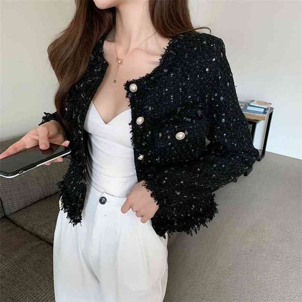 small fragrance women t outerwear autumn winter single breasted tassel blends wool female long sleeve jacket coat 210922, Black;brown
small fragrance women t outerwear autumn winter single breasted tassel blends wool female long sleeve jacket coat 210922, Black;brown