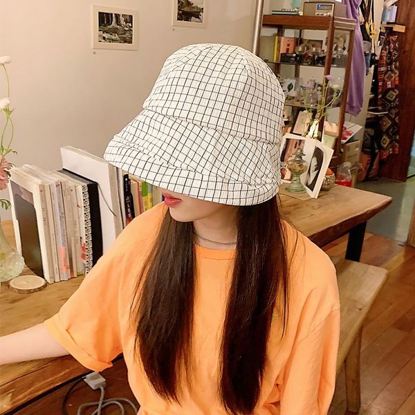 wide brim hats summer checkered bucket hat for women thin breathable sunshade retro casual fashion foldable light colored pleated caps, Blue;gray
wide brim hats summer checkered bucket hat for women thin breathable sunshade retro casual fashion foldable light colored pleated caps, Blue;gray