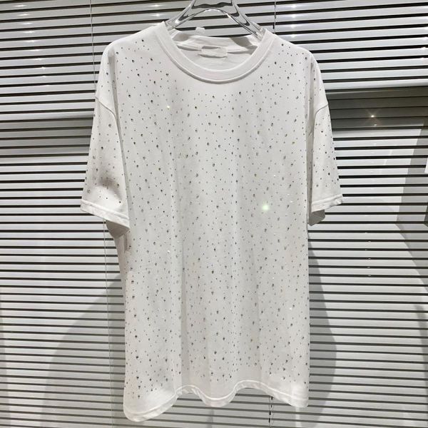 women gypsophila rhinestone t-shirt solid color round neck short sleeve loose fashion tide spring summer 2021 11b064 women's, White
women gypsophila rhinestone t-shirt solid color round neck short sleeve loose fashion tide spring summer 2021 11b064 women's, White