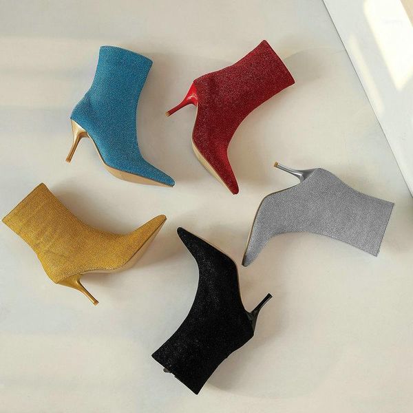 boots autumn spring fashion pointed toe ankle women shoes stretch cloth socks heels zipper heel11, Black
boots autumn spring fashion pointed toe ankle women shoes stretch cloth socks heels zipper heel11, Black