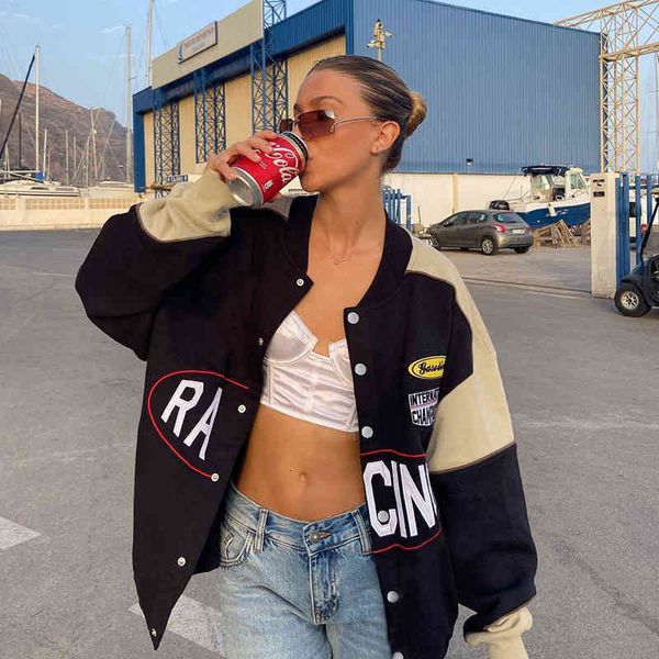 women's jackets biggorange contrast color baseball uniform fashion autumn and winter personality letter single-breasted jacket wom, Black;brown
women's jackets biggorange contrast color baseball uniform fashion autumn and winter personality letter single-breasted jacket wom, Black;brown