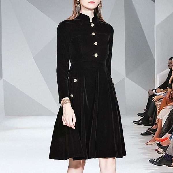 autumn winter elegant black velvet dress retro women audrey hepburn long sleeve ladies office vestidos robe casual dresses, Black;gray
autumn winter elegant black velvet dress retro women audrey hepburn long sleeve ladies office vestidos robe casual dresses, Black;gray
